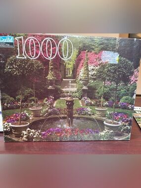 Guild new 1000-Piece Garden Fountain Jigsaw Puzzle - Multicolor unopened 2001